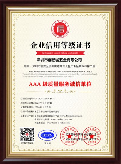 AAA 級質(zhì)量服務誠信單位